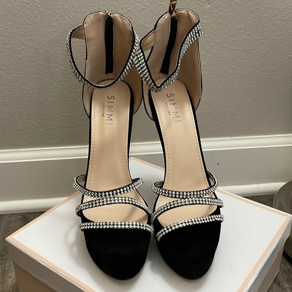 SIMMI LONDON Platform Rhinestone Heels